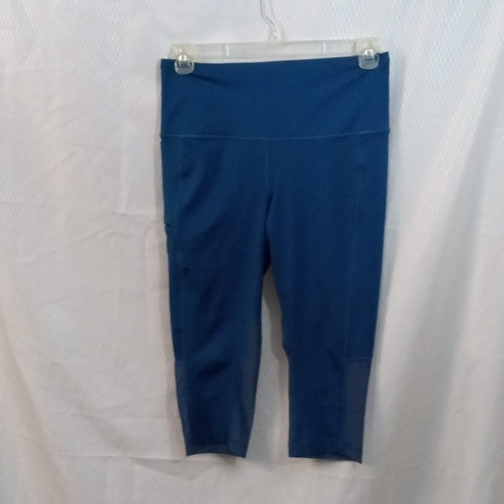 Women's Lole Capri Leggings, L Blue Pre-owned